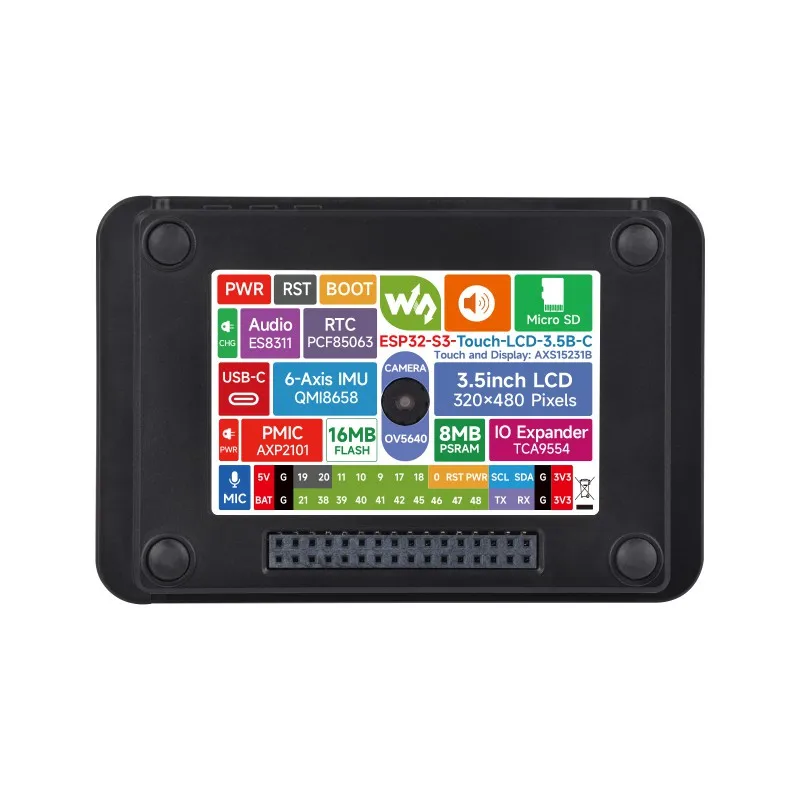 ESP32-S3 3.5" Touch LCD Board Type B - 320x480 IPS QSPI Display with Camera Interface & Wi-Fi Support view 3