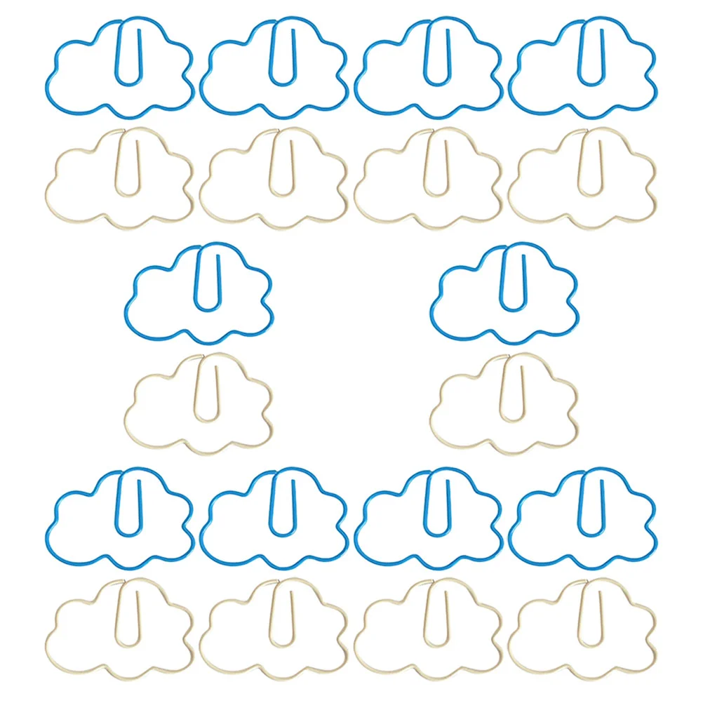 20 Pcs Cloud Paperclip Office Document Clips Small Jumbo Clamp File Fixing Cute Metal for
