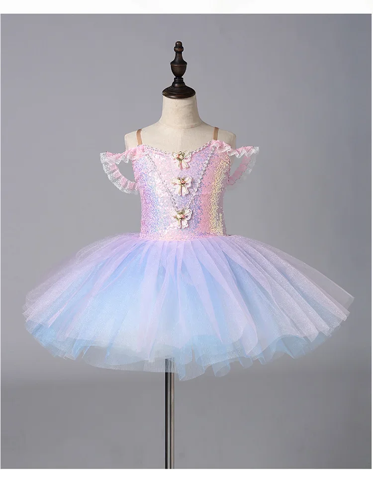تنورة باليه للفتيات، تنورة منتفخة للأطفال، فستان تول للأطفال الصغار، زي أداء، تنورة توتو من التول الناعم، رقصة الأميرة