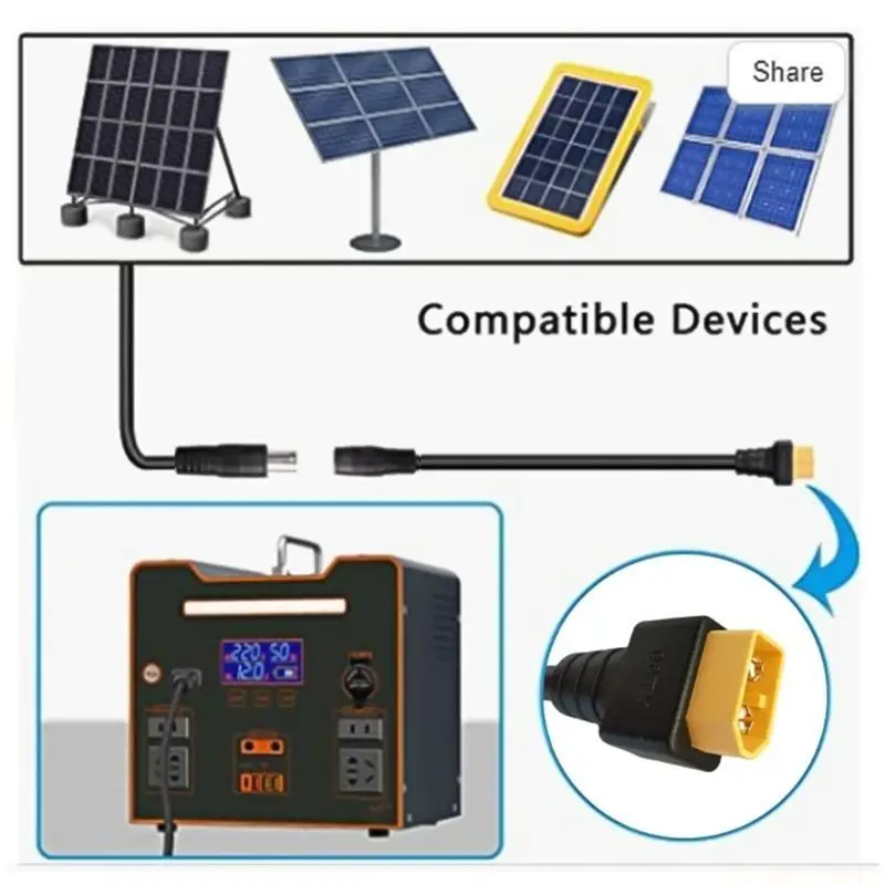 E56B XT60 corrente para DC7909 para painel solar e estações energia
