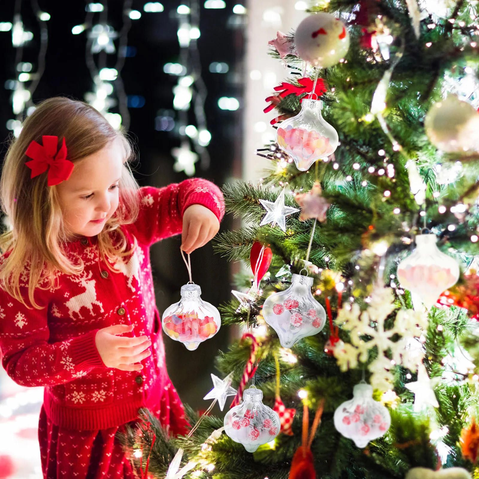 

8pcs Plastic Christmas Ball Decorations Holiday Hanging Ornaments For Xmas Tree Party Supplies Xmas Tree Balls Ornament