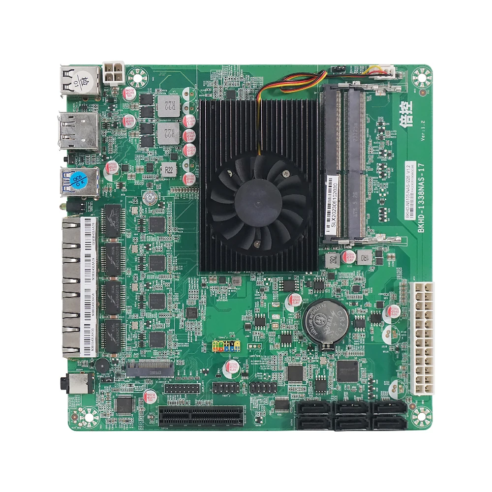 IKuaiOS Mini-ITX Motherboard Integrated Celeron N5105 4x2.5GbE JMB585 6xSATA for Building NAS Firewall Home Servers 1338-NAS-MB