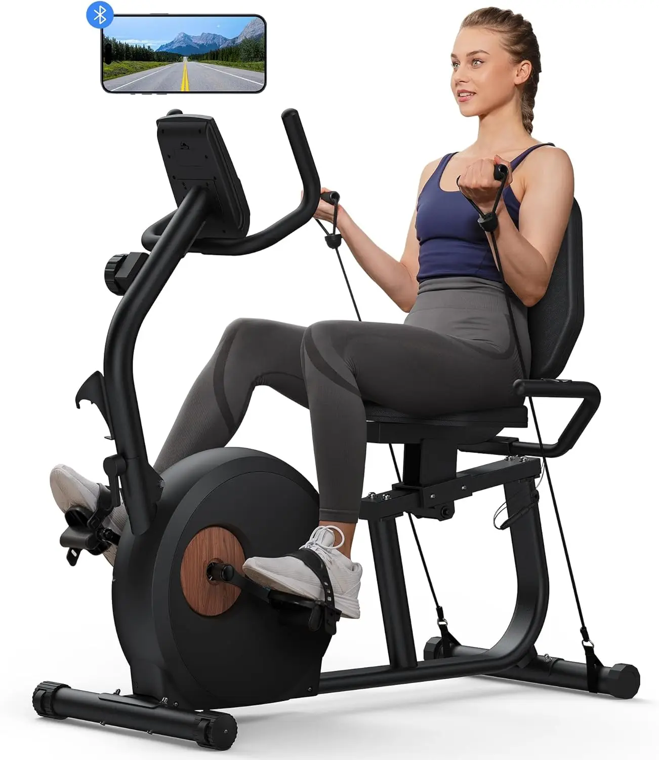 MERACH Recumbent Exercise Bike for Home, Upgraded Durable Magnetic Stationary Recumbent Bikes for Seniors Adults with