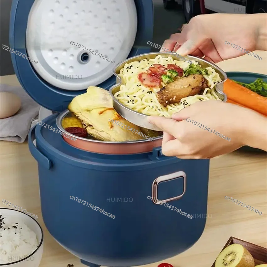 2L Car Rice Cooker Blue Color 12 to 24V 220V  For Travel In Car Or Truck Or For Home Use 200W
