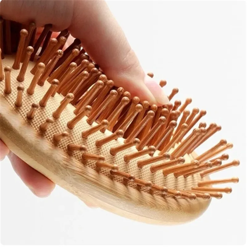 Best Quality Cushion Hair Brush for Massage Custom Logo Wide Tooth Bamboo Comb Hair Comb Set