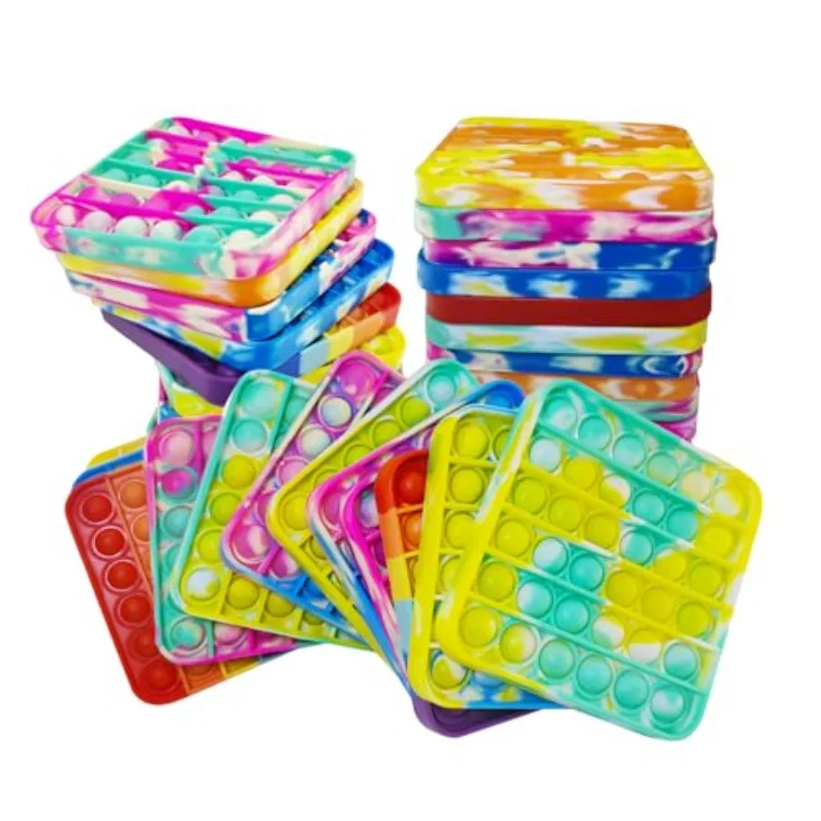 

12 PCS Pop Fidget Sensory Toys for Party Favors, Stress Relief Pressure Relieving Toys for,Birthday Gifts and Classroom Game Pr