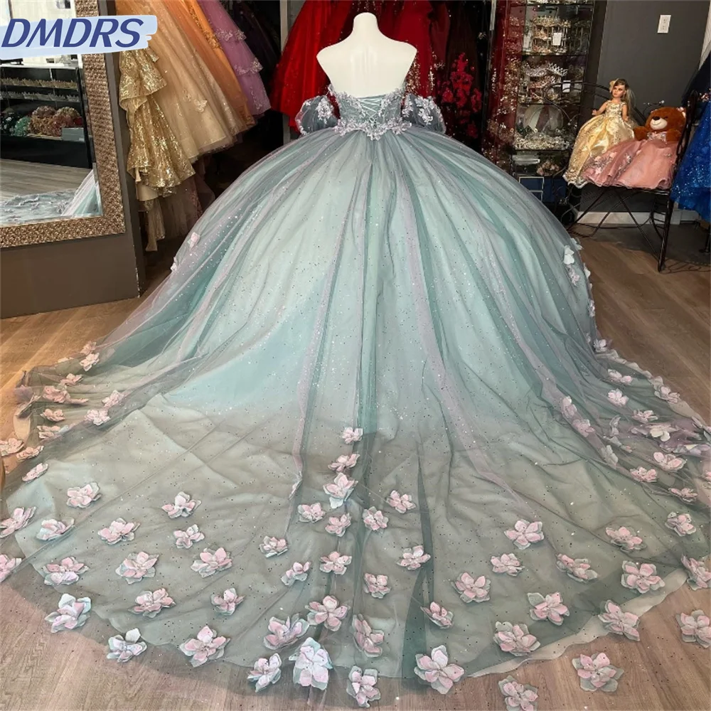 Robe de Quinceanera brillante chérie élégante pour filles, robe de Rhde fête, perles de fleurs, Sweet 16, Off The Initiated