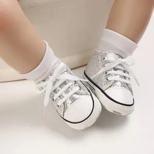 Meckior-Tennis of Soft non-slip canvas for babies boys and girls, first walkers, children's sports shoes for children, flash, new 8 Main sales first purchase - №8