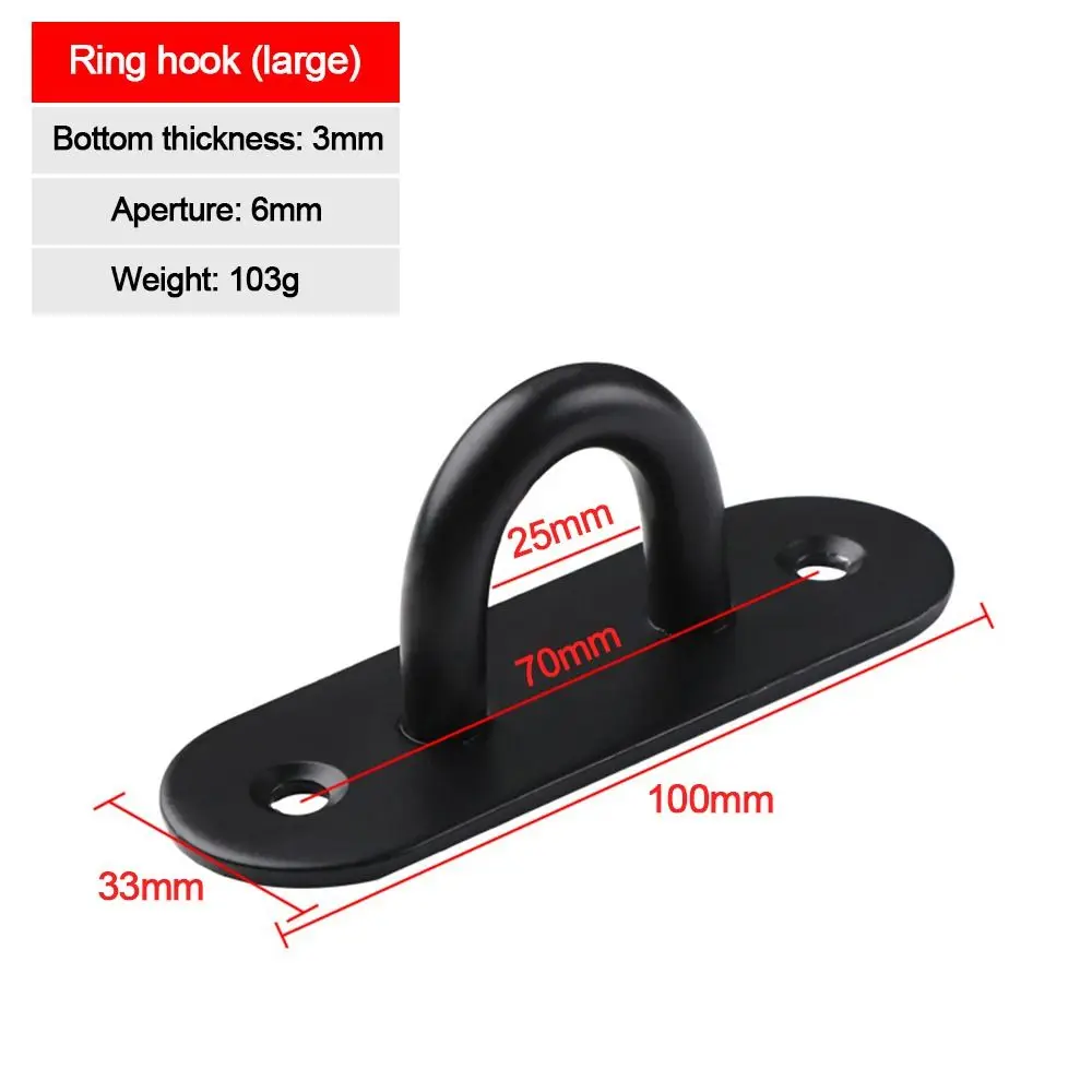 1Pcs New Pad Eye Wall Hook Plate Deck U/J-Shaped Ceiling Mount Hanger Black Silver Stainless Steel Door Buckle for Fan Lamp