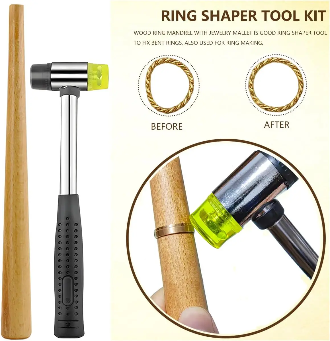 Professional Ring Sizer Tool Kit Complete Set for Ring Resizing Straightening Repairing and Finger Size Measuring