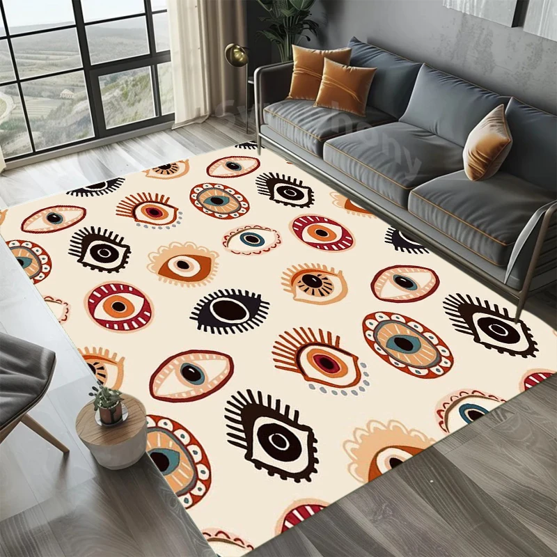 Atomic Age Retro Floor Rug Multicolor Mid‑Century Star Abstract Geometric Stylish Decor Area Rug for Living Space Home Ornament