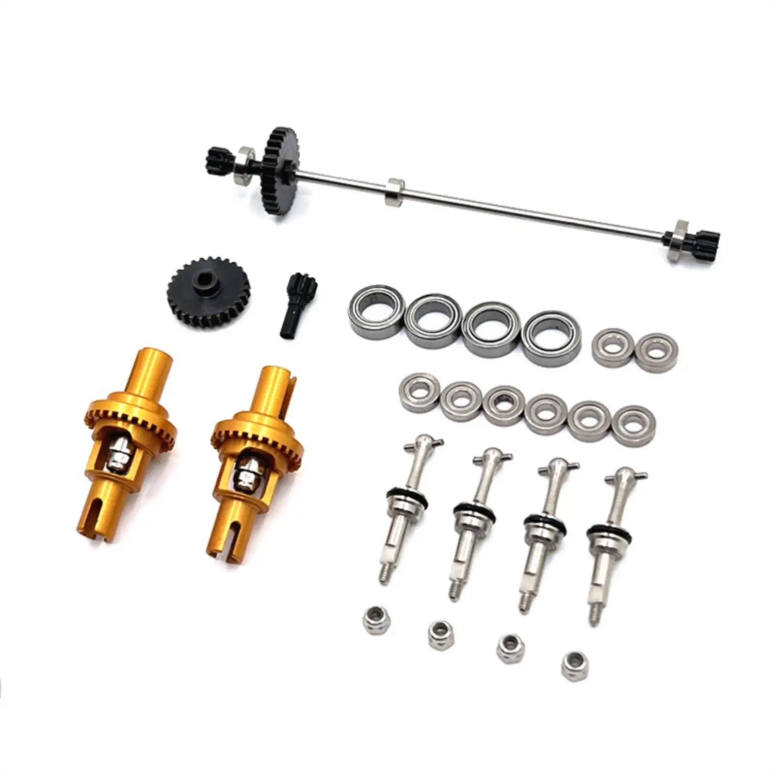 Drivetrain Assembly Assembly 1:28 Scale Differential Set Replacement RC Car Parts for Hobbyists, Builders, Rebuilds