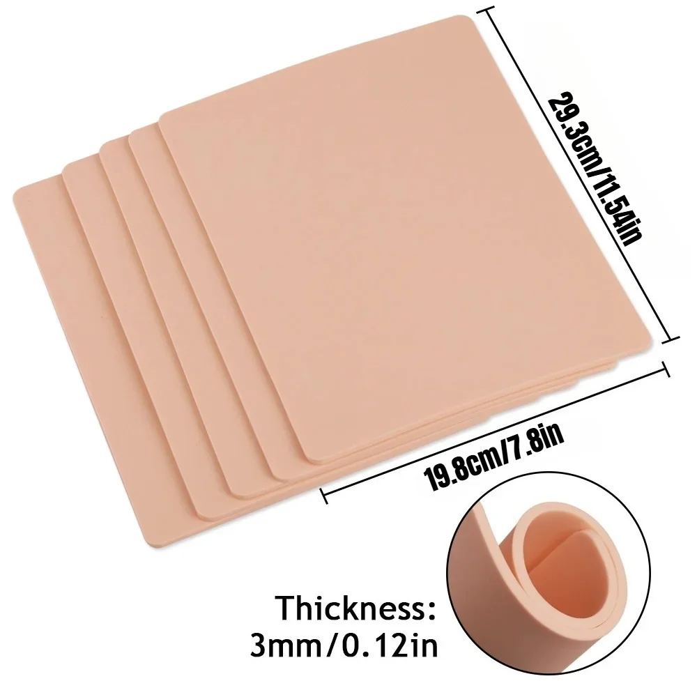 3MM Thick Tattoo Practice Skin Regular/A4 Size Tattoo Fake Skin Permanent Makeup Silicone Tattoo Training Skin  Accessory