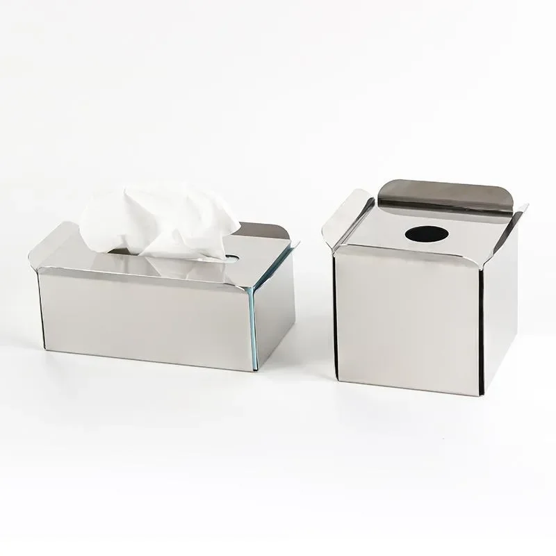 Nordic Style Metal Square Tissue Box Holder Modern Luxury Living Room Decor Creative Desktop Napkin Organizer for Hotel Home