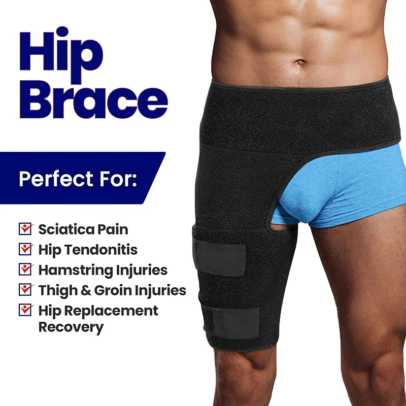 Hip Brace Thigh Compression Sleeve, Hamstring & Groin Compression Wrap for Hip Pain Relief,Support for Hip Replacements,Sciatica