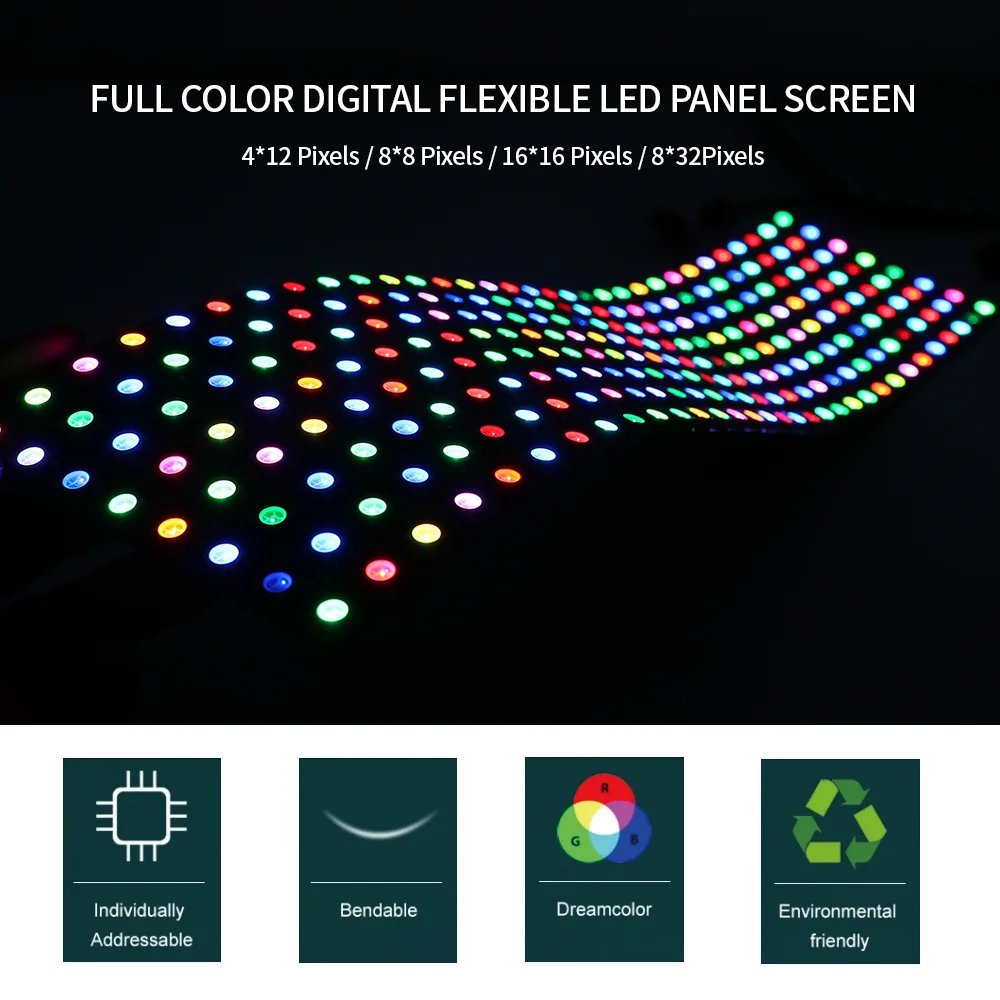 Picture 6: LED Pixel 5v USB WS2812B SP110E Kit Individually Addressable Connector with SP110E Bluetooth APP Controller 4×12 8×8 16×16 8×32