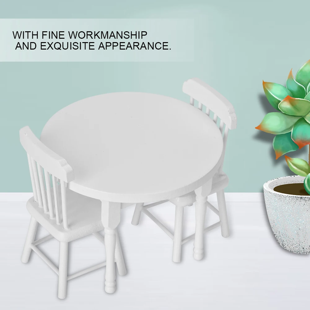 ZK30 Doll House Accessories 3PCS Table Chair Simulation Furniture 1:12 Photograph Props