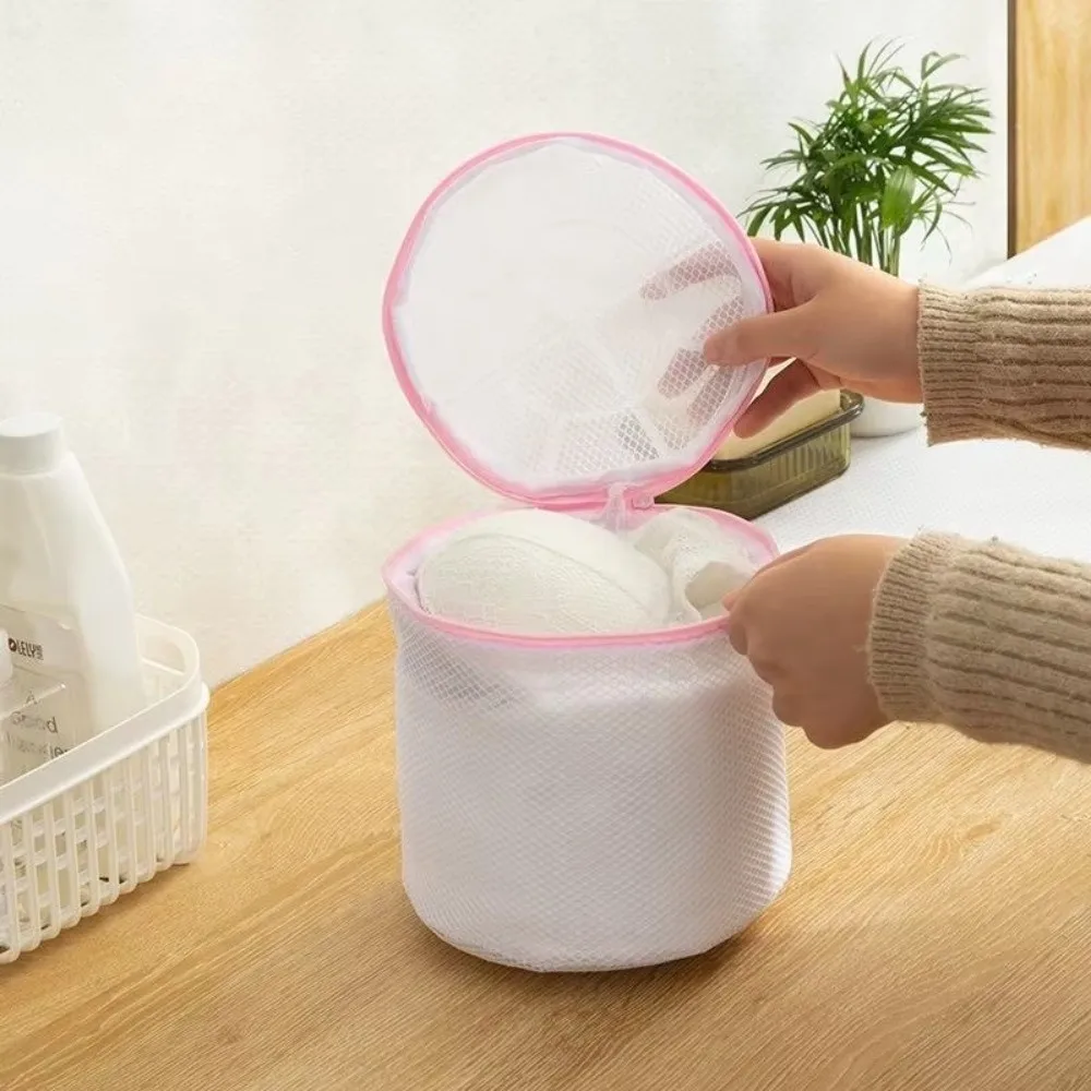 Delicate With Zipper Lingerie Washing Mesh Bag Separation Design Polyester Bra Wash Bag Foldable Net Bra Bag Home Use