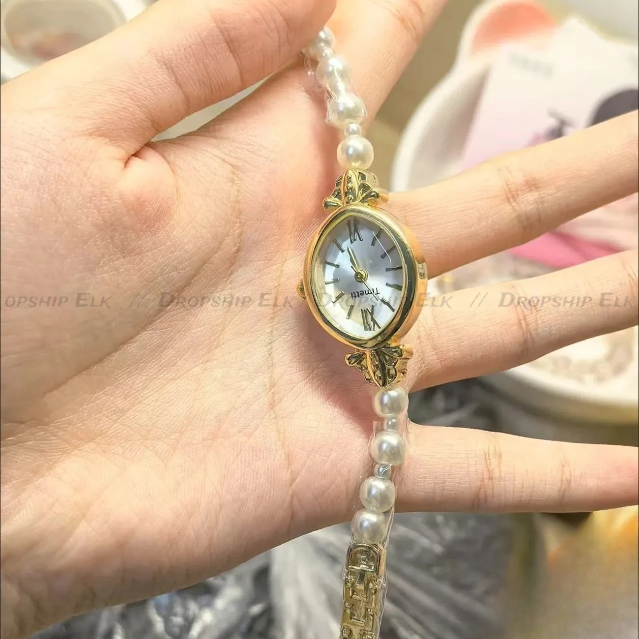 جديد ريترو الذهب الصغيرة روما الهاتفي المرأة ووتش Y2K الفاخرة تصميم اللؤلؤ فتاة ساعات يد أنيقة السيدات كوارتز ساعة اليد هدية