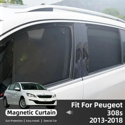 For Peugeot 308 T9 2013-2018 Magnetic Sun Shade Car Sun Visor Front Windshield Curtains Summer Window Sunshade Auto Accesorries