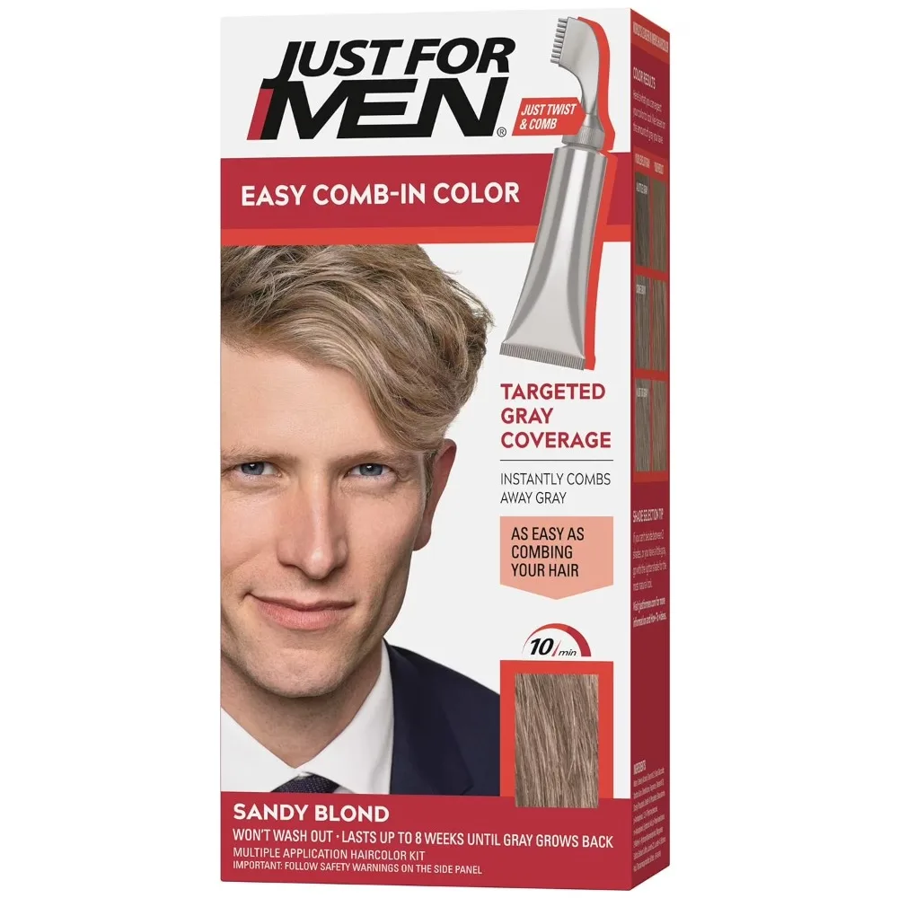 

Easy Comb-In Hair Color for Men No Mix Application with Comb Applicator Sandy Blond A-10 One Pack Easy to Use at Home