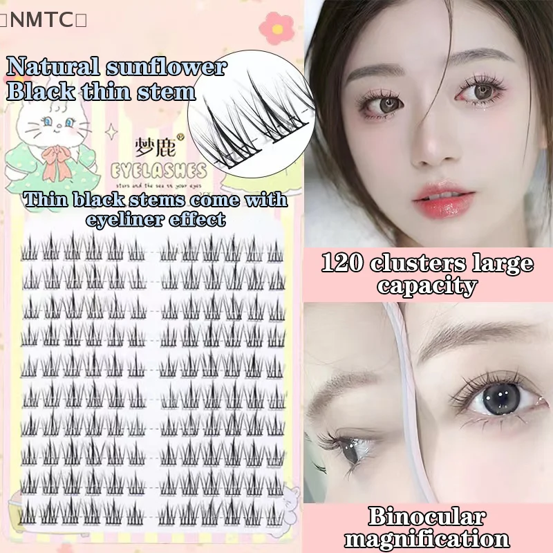 10 Row Natural Simulation Manga Eye False Eyelash Extension Single / Whole Manga Eyelash Makeup False Eyelash Tool