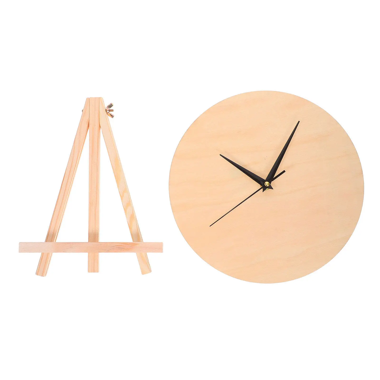 1set-unfinished-wooden-clock-face-8-inch-round-blank-diy-clock-kit-silent-quartz-movement-hands-easel-for-crafting-paintable