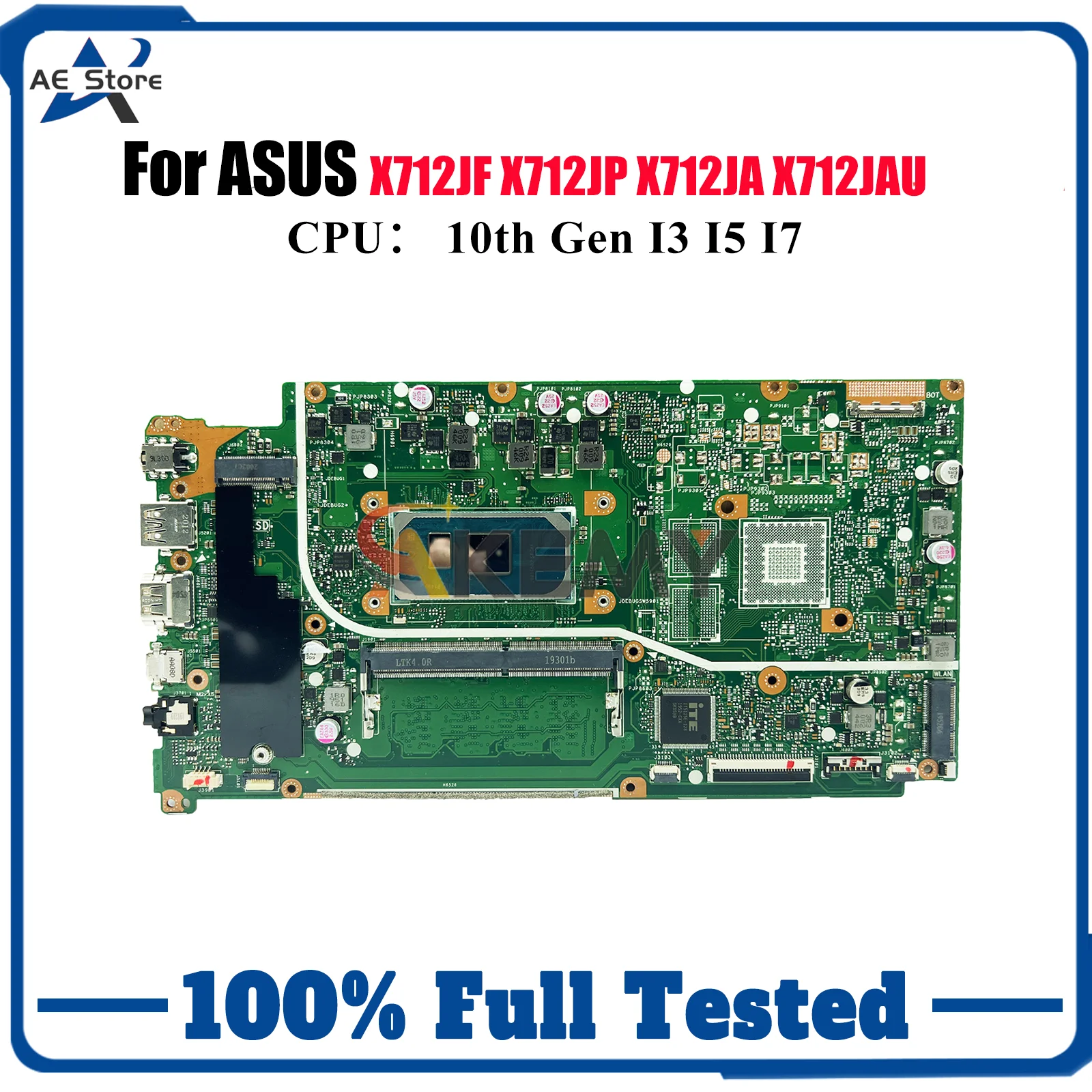 

X712JA Laptop Motherboard For ASUS X712JAU X512J K512J V5000J X712JF A512J X712JAW S512J F512J X712JP Mainboard W/ I3 I5 I7 CPU