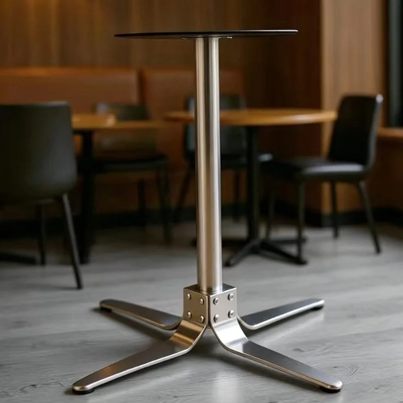Solid Stainless Steel Cross & Four Feet Table Leg, Heavy Support Bracket for Restaurant and Negotiation Table