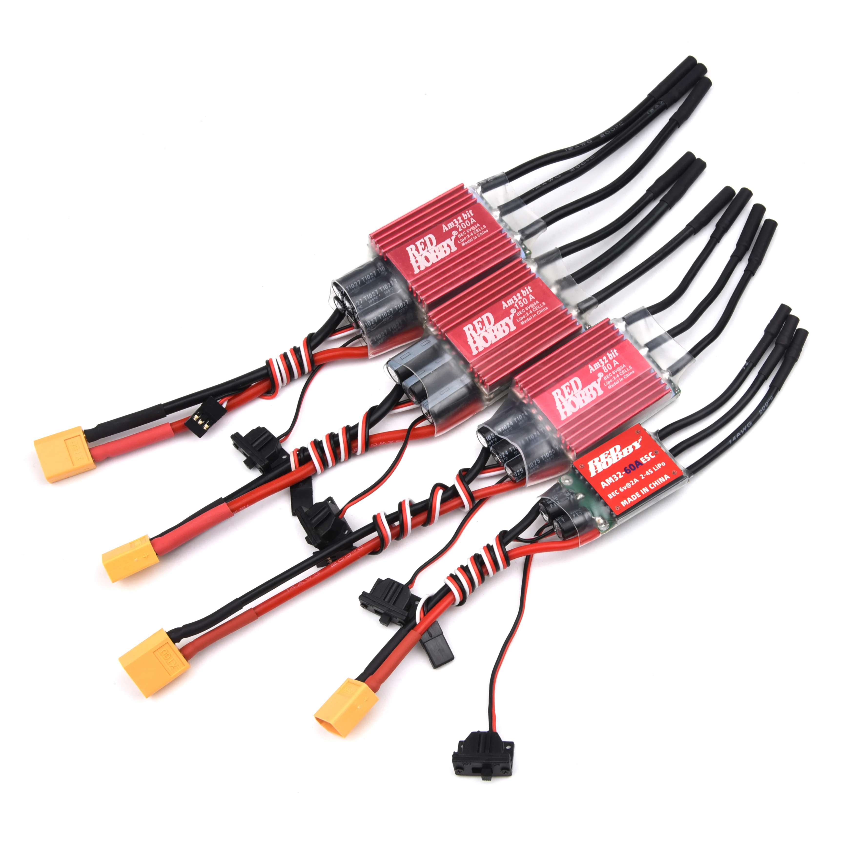 

RedHobby AM32 60A 80A 150A 200A Бесщеточный ESC для программирования 2-6S BEC 6V/2A 6V/5A для 1/10 1/8 RC Гусеничный автомобиль Axial TRX SCX10 TRX4