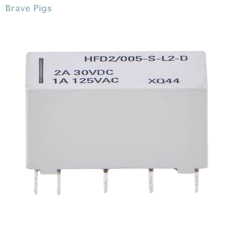 5V Coil Bistable Latching Relay DPDT 30VDC 2A 1A 125VAC HFD2/005-S-L2-D Realy