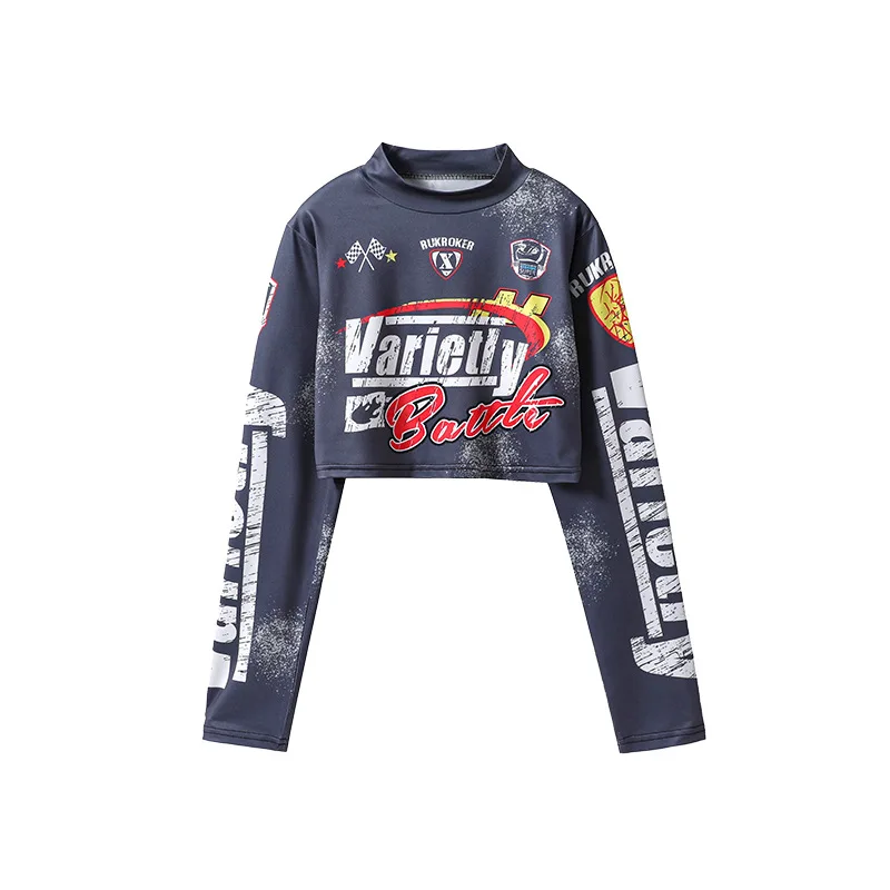 Kid Kpop Hip Hop Clothing Gray Black Print Crop T Shirt Top White Graffiti Dopamine Pants for Girl Street Dance Costume Clothes view 6