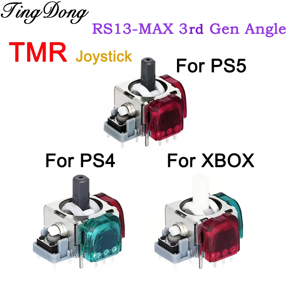 1/2PC RS13‑MAX 3rd Gen Angle TMR Magnetic Joystick Anti‑Drift 3D Analog Stick For PS5  PS4 XBOX Series X/S One Controller Repai