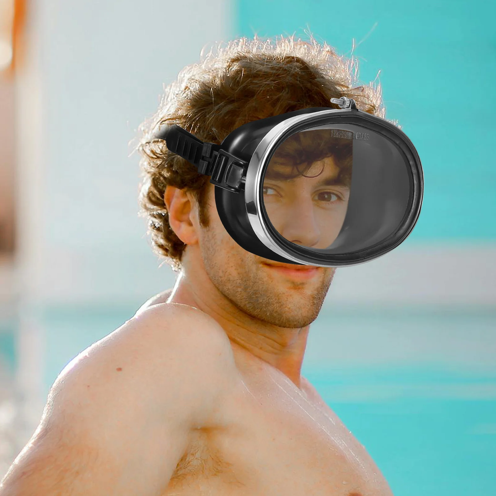 

Swim Snorkeling Diving Mask Mens Goggles Underwater Lenses Water Activities Scuba Gear Black Stainless Steel