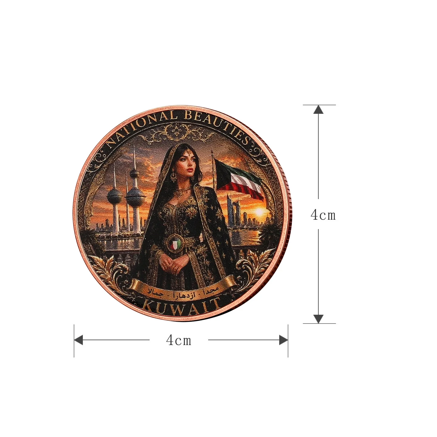 1 oz .999 Fine Copper Coin  Kuwait National Beauties Arabian Lady Pure Copper Art Collection Coins Commemorative Coin