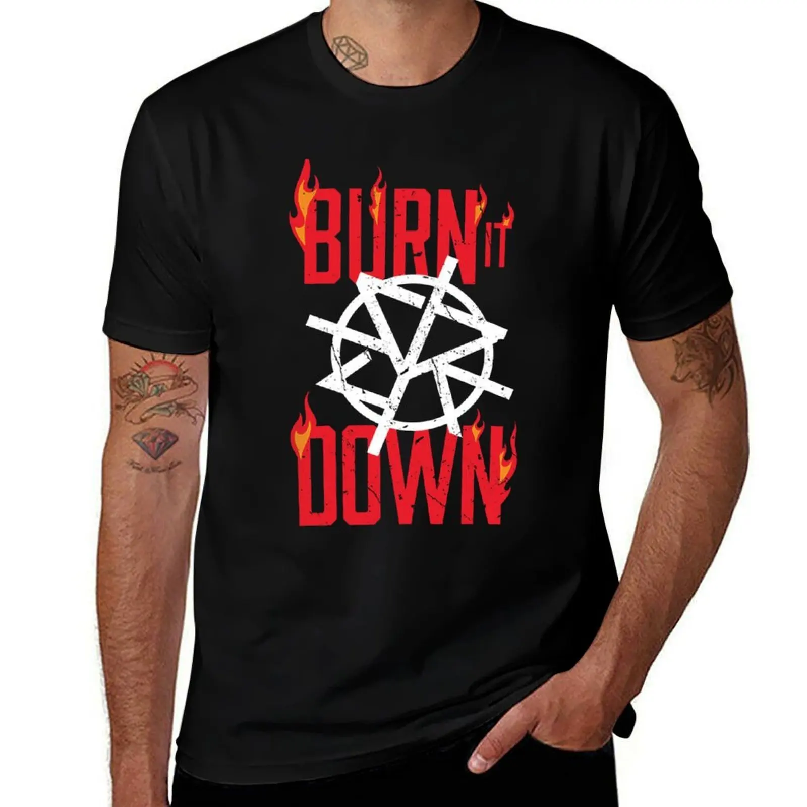 

Seth Rollins Burn It Down T-Shirt Casual Everyday Short Sleeve T-Shirt