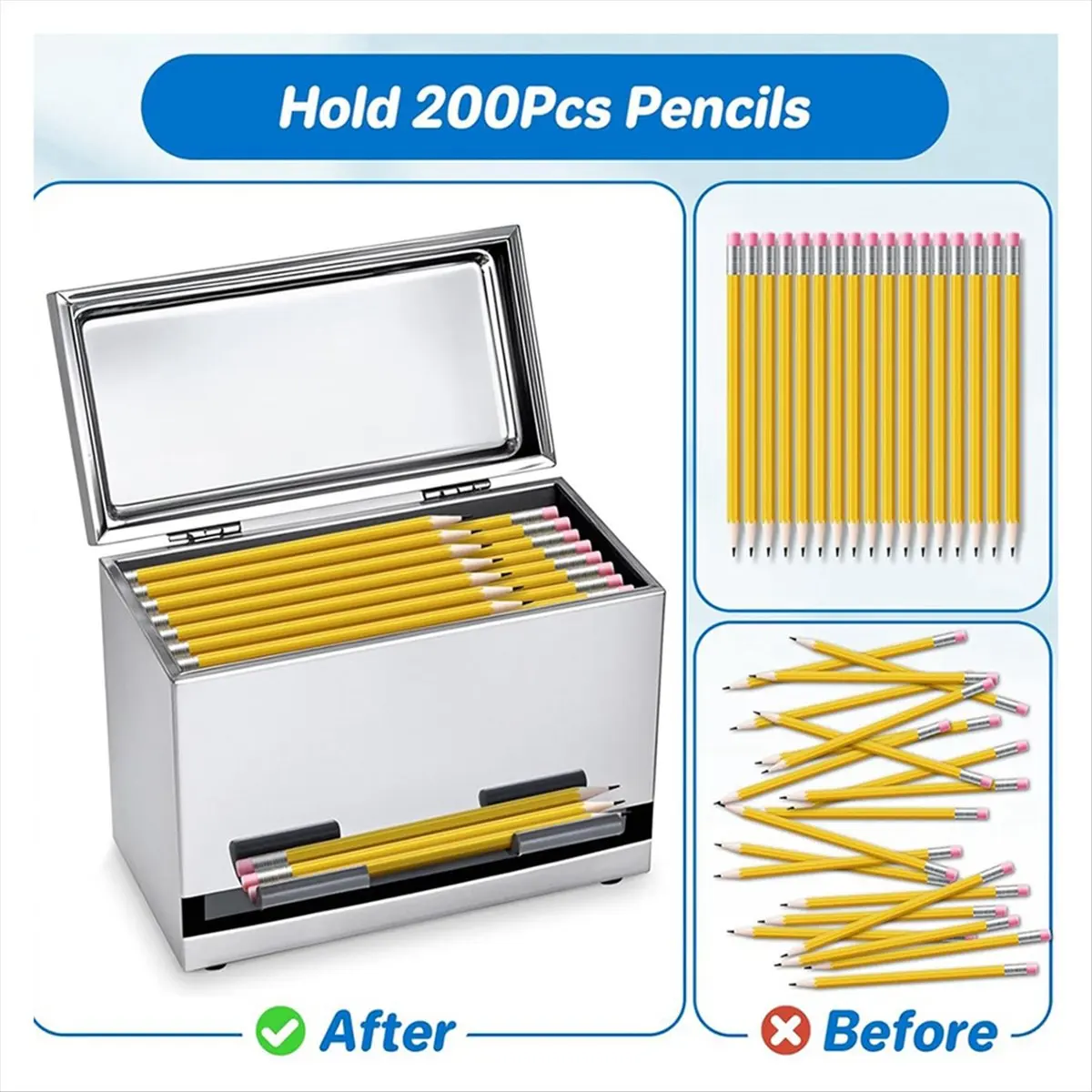 Pencil Dispenser for Classroom, Pencil Dispenser Holder, Pencils Holder Organization Storage Teacher Supplies