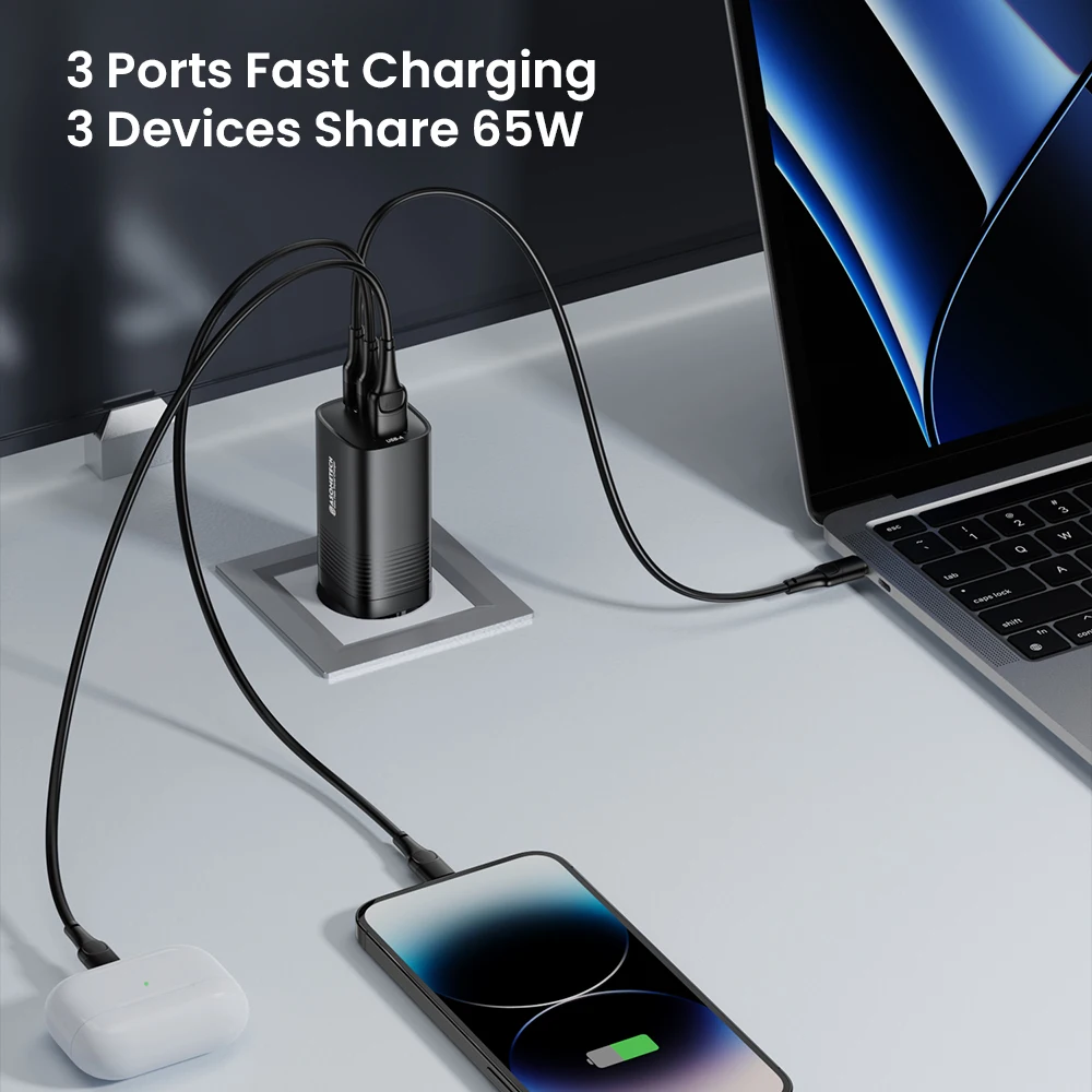 65W GaN USB C Charger PPS 45W PD QC 3.0 Type C Quick Charge For Samsung iPhone 15 14 13 Pro Phone MacBook Laptop Fast Chagers