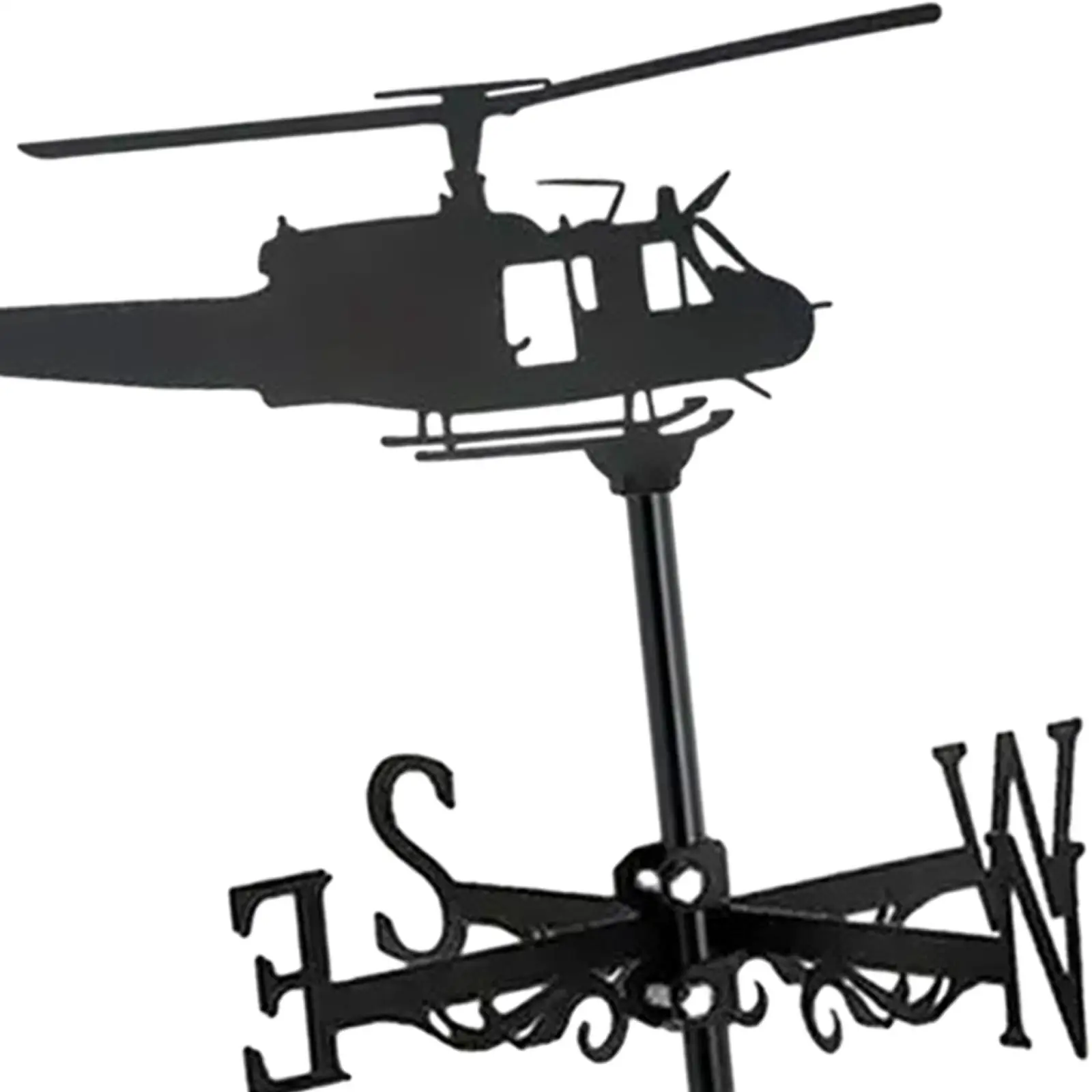 Weather Vane Metal Helicopter Outdoor Wind Indicator Roof Mounted Yard Decoration for Farmhouse Fence Garage Cupola