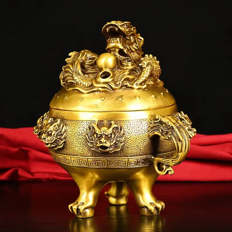 Brass , Kowloon , indoor burner for offering sandalwood, home decor, shop incense burne