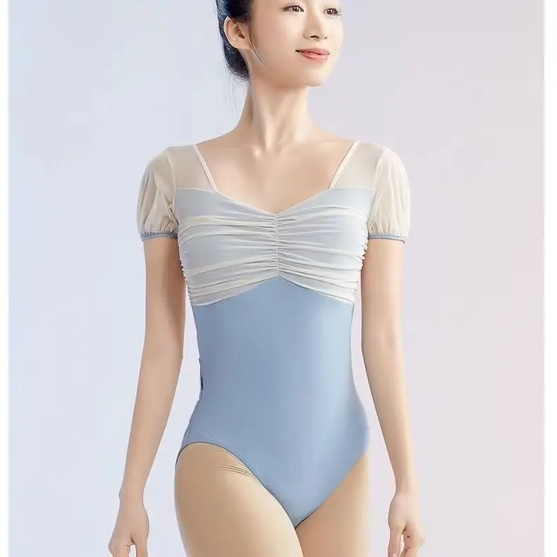 Tenue de danse de ballet à manches courtes pour femmes et filles, justaucorps de gymnastique, vêtements une pièce, examen d'art adulte