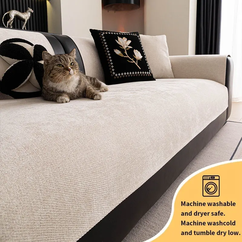 1PC-Diagonal plush sofa cushion, pet friendly anti slip and scratch resistant fabric, suitable for most sofas