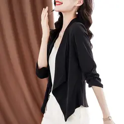 Casual Fashion Solid Loose Shirring Blazer Women's Clothing 2022 Autumn New Oversized Korean Tops All-match Office Lady Suits