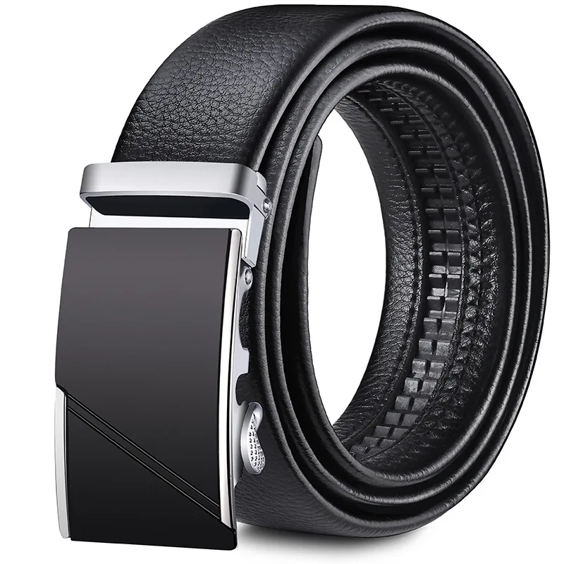 Men's Automatic Buckle Leather Belt Casual Wear-Resistant Classic Waist Belt for Business And Leisure Fashionable New Model