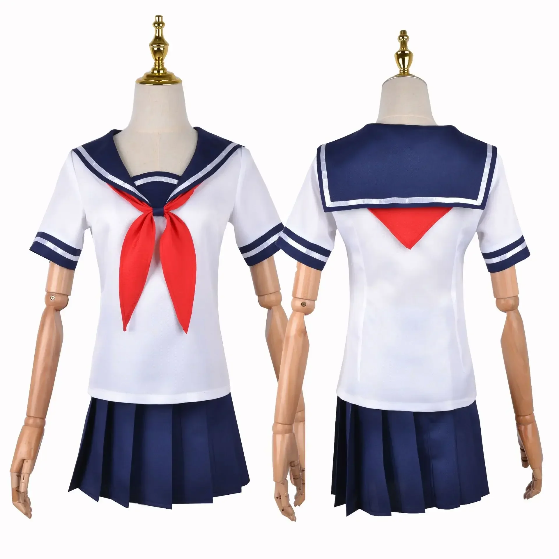 Game Yandere Simulator Ayano Aishi Cosplay Costume Wig Woman JK School Uniform Preppy Uniform Sailor Suit Halloween Anime Party