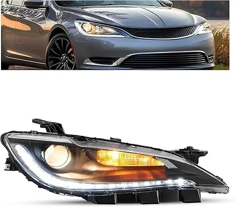 

Фара передняя (правая/левая) со светодиодными ДХО, совместимая с Chrysler 200 (C/Limited) 2016-2017 гг., замена для 68284782AA/68284783AA