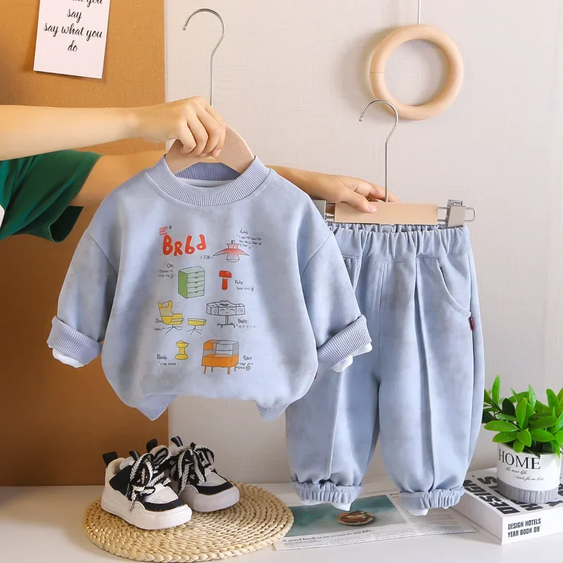 

New Spring Autumn Baby Clothes Children Boys Long Sleeved Suit T-Shirt Pants 2Pcs/Sets Toddler Casual Outfits Kids Tracksuits