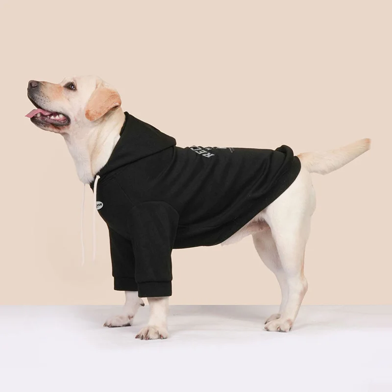 

Pet Letter Printing Brushed Hoody Hooded Medium Large Dog Clothes