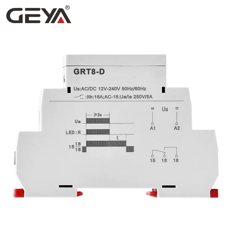 GEYA GRT8-D oprávněný prodlení pryč aniž energie poskytnout AC/AC12V-240V energie pryč prodlení časovač elektrický relays