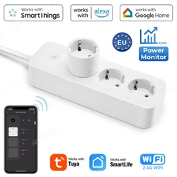 Tuya WiFi Smart Power Strip 3 EU Plug Smart Socket with Power Monitor Home Appliances Timer Outlet for Alexa Google SmartThings